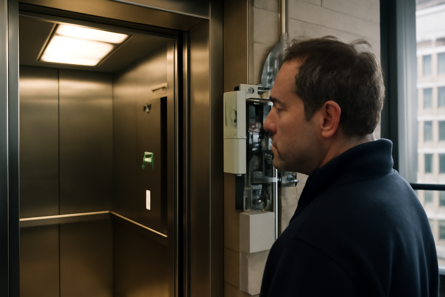 エレベーターの電気、建物に返してる暇ある？