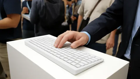 富士通の静音キーボード、7491万円集めて指先だけ祭りやん