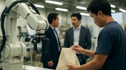 産業用ロボット開発会社最前線、現場はまだ袋1枚で詰まってる件