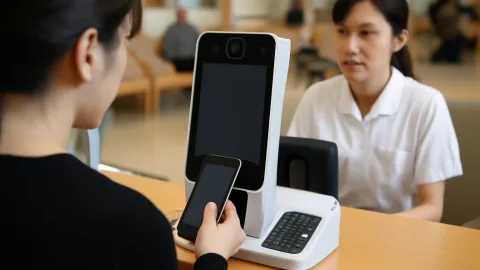 病院の受付、37万円のスマホタッチ機が登場した理由