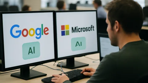 GoogleとマイクロソフトのAI広告、差分探しで疲れるやつ